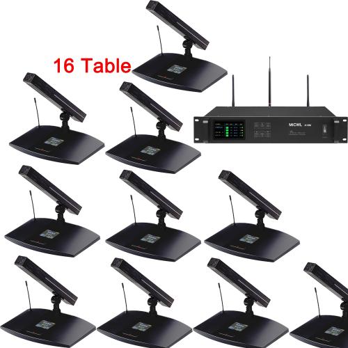 A105 Rechargeable Digital Wireless Conference System – 16 Gooseneck Mics, 1 Chairman + 15 Delegates, MiCWL A10M Series